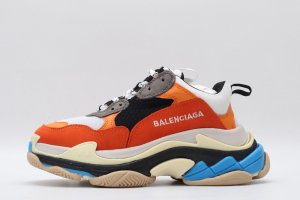Designer Sneakers Balenciaga Wmns Triple S Trainer 'White Orange'