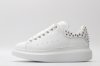 ALEXANDER MCQUEEN oversized white sneakers with silver-finished hammered stud