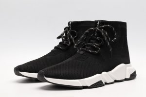 Balenciaga Wmns Speed Trainer Mid Lace Up Black