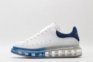 ALEXANDER MCQUEEN white oversized sneakers with blue heels