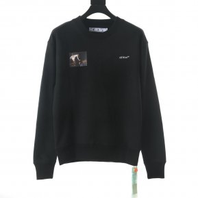 OFF WHITE Oil Painting Round Neck Sweater Black