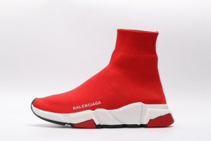 Balenciaga Speed Trainer Clear Sole - Red