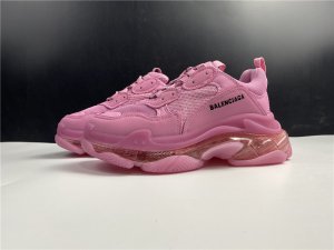 Balenciaga Pink Triple-S Clear Sole Trainers Sneakers