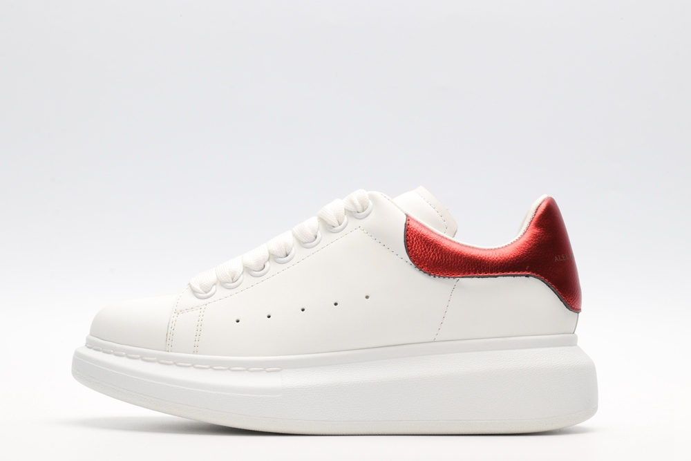 ALEXANDER MCQUEEN red foil embellished chunky leather sneakers